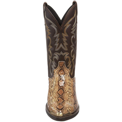 Western Cowboy Boot Lovers Casual Mens Leather Shoes Casual Shoes High Heels Iron Head Mens and Womens Printed Snake Pattern